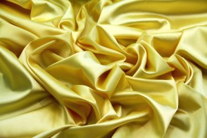 Satyna cienka z lycrą - żółty