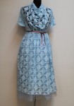 Matowa koronka Cotton - błękitny