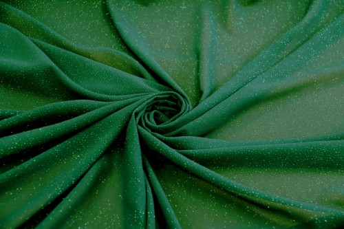 Szyfon krepa premium z brokatem - butelkowa zieleń