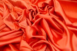 Satyna cienka z lycrą - pomarańczowy