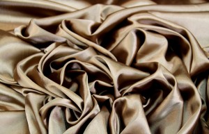 Satyna cienka z lycrą - tabaczkowy