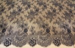 Koronka francuska w stylu boho -  panel 300cm x155cm - czarny