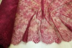 Koronka francuska w stylu boho -  panel 300cm x155cm - bordowy