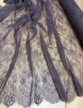 Koronka francuska w stylu boho -  panel 300cm x155cm - czekoladowy brąz 13