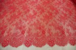 Koronka francuska w stylu boho -  panel 300cm x155cm -  czerwony