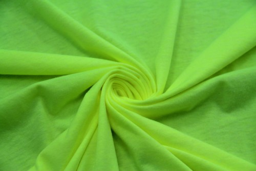 Dzianina bawełniana singiel na T-shirty - żółty neonowy,  fluo