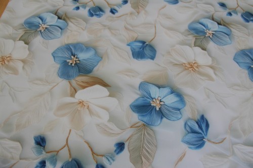 Tkanina WELUROWA dekoracyjna / zasłonowa  -  Blue Garden