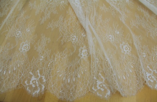 Koronka francuska w stylu boho -  panel 300cm x155cm - ecru