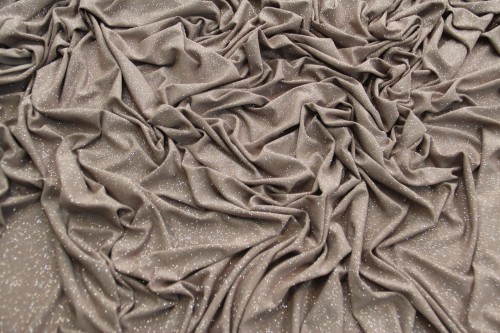 Lycra/dzianina ITY / super jersey z brokatem - mocha mousse / mus mokka