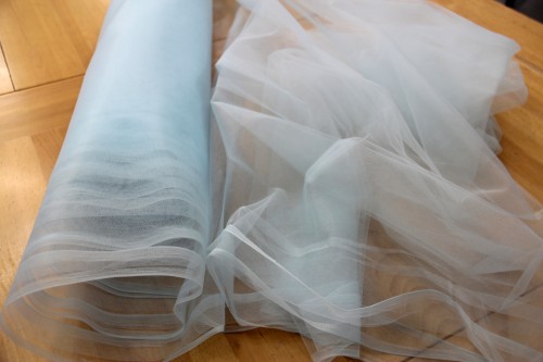 Tiul włoski średnio sztywny matowy - błękitny ice blue 3m szer. 