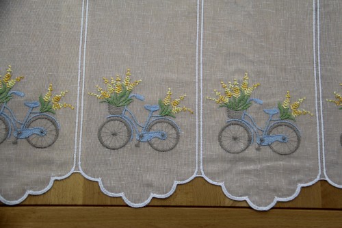 Zazdrostka haftowana - 40cm - biały /rowery