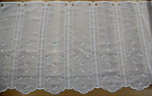 Zazdrostka haftowana - 60cm - biały /drobne kwiatki