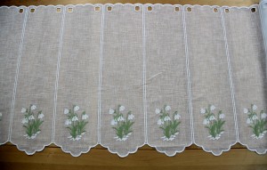 Zazdrostka haftowana - 60cm - biały / przebiśniegi, kwiaty