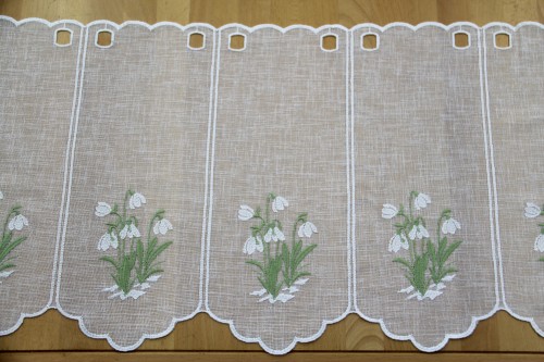 Zazdrostka haftowana - 40cm - biały / przebiśniegi, kwiaty 