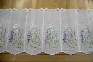 Zazdrostka haftowana - 45cm - biały / łąka, fioletowe kwiaty 